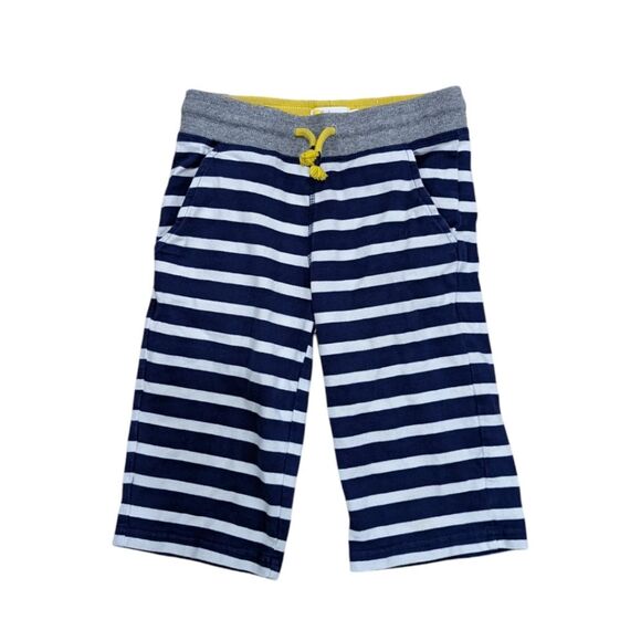 Mini Boden Jersey Baggies Sweat Shorts Blue White Striped Yellow Boys Size 7 - Picture 1 of 4